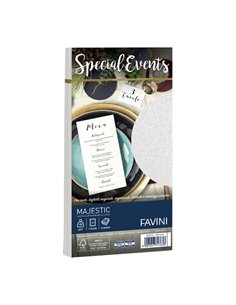 10 buste SPECIAL EVENTS METAL 120gr 110x220mm bianco FAVINI A570154