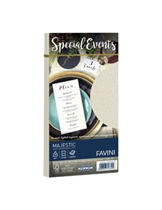 10 buste SPECIAL EVENTS METAL 120gr 110x220mm crema FAVINI A57Q154 FAVINI CARTE EVENTI-INVITI
