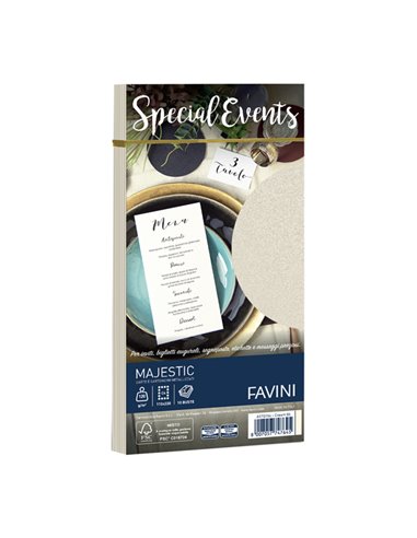 10 buste SPECIAL EVENTS METAL 120gr 110x220mm crema FAVINI A57Q154 FAVINI CARTE EVENTI-INVITI