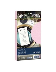 10 buste SPECIAL EVENTS METAL 120gr 110x220mm rosa FAVINI A57S154 FAVINI CARTE EVENTI-INVITI
