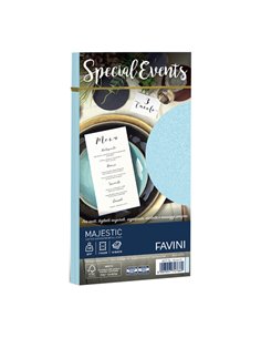 10 buste SPECIAL EVENTS METAL 120gr 110x220mm azzurro FAVINI A57T154 FAVINI CARTE EVENTI-INVITI