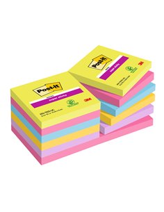 BLOCCO 90foglietti Post-it® Super Sticky 76x76mm ULTRACOLOR 654-12SSUCC 7100290156
