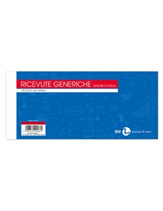 BLOCCO RICEVUTE GENERICHE MADRE/FIGLIA 100FOGLI 10X22CM ART85 BM 0100088 BM BLOCCHI RICEVUTE-FATTURE