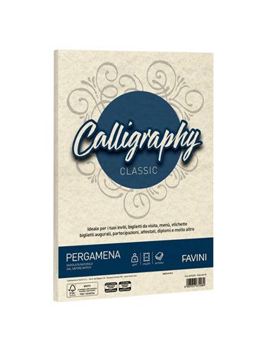 Carta CALLIGRAPHY PERGAMENA 90gr A4 50fg naturale 06 FAVINI A69Q204