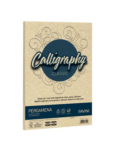 Carta CALLIGRAPHY PERGAMENA 90gr A4 50fg crema 05 FAVINI A692204