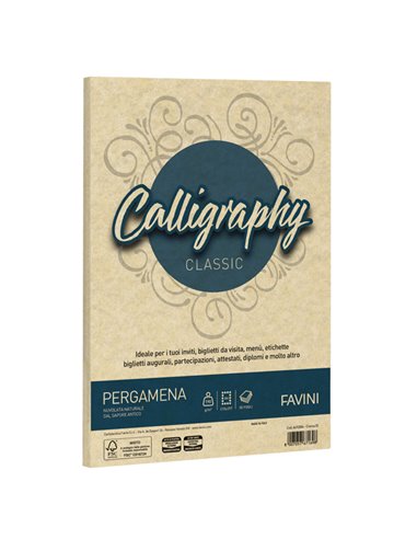Carta CALLIGRAPHY PERGAMENA 190gr A4 50fg crema 05 FAVINI A692084
