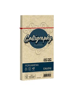 25 buste CALLIGRAPHY PERGAMENA 110x220mm 90gr crema FAVINI A572203 FAVINI CARTE EVENTI-INVITI