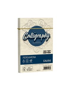 25 buste CALLIGRAPHY PERGAMENA 120x180mm 90gr naturale FAVINI A57Q207 FAVINI CARTE EVENTI-INVITI