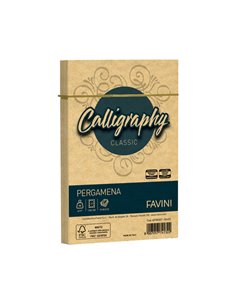 25 buste CALLIGRAPHY PERGAMENA 120x180mm 90gr oro FAVINI A57W207 FAVINI CARTE EVENTI-INVITI