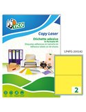 Etichetta adesiva LP4F giallo fluo 70fg A4 200x142mm (2et/fg) Tico LP4FG-200142