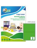 Etichetta adesiva LP4F verde fluo 70fg A4 200x142mm (2et/fg) Tico LP4FV-200142