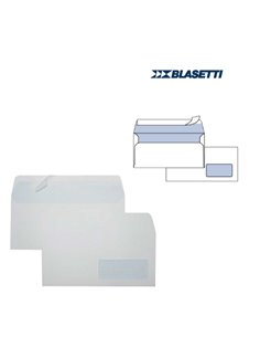 500 BUSTE BIANCHE 110X230MM 90GR C/FINESTRA FSC STRIP LASER BLASETTI 0157 BLASETTI BUSTE COMMERCIALI
