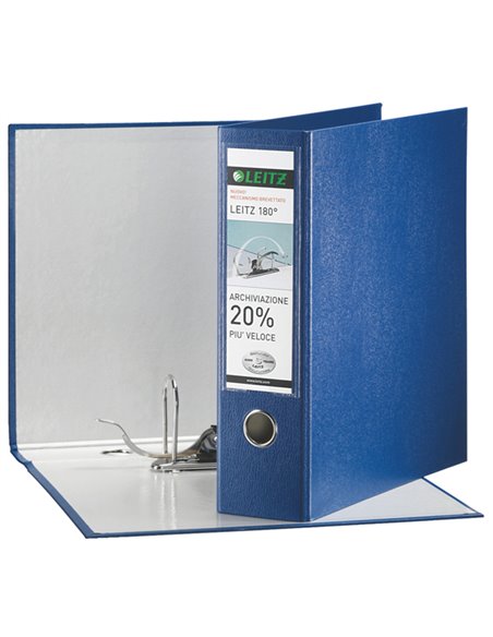 Registratore LEITZ 180° G65 blu dorso 8cm f.to protocollo LEITZ 390765050 LEITZ REGISTRATORI A LEVA