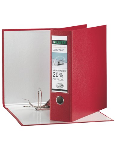 Registratore LEITZ 180° G65 rosso dorso 8cm f.to protocollo LEITZ 390765160 LEITZ REGISTRATORI A LEVA