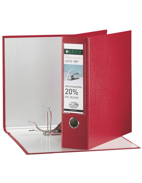 Registratore LEITZ 180° G65 rosso dorso 8cm f.to protocollo LEITZ 390765160 LEITZ REGISTRATORI A LEVA