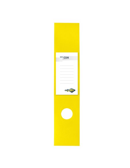 Busta 10 copridorso CDR PVC adesivi giallo 7x34,5cm SEI ROTA 58012536 SEI ROTA DORSI PER REGISTRATORI