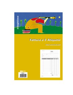 BLOCCO FATTURE 3 ALIQUOTE IVA 3COPIE 33FOGLI AUTORIC. 29,7X21 E5304A E5304A