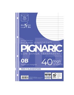 RICAMBI FORATI RINFORZATI A4 RIGO DI 3° 40FG 80GR PIGNARIC 02194590B PIGNA RICAMBI FORATI