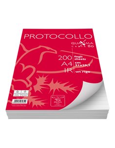 PROTOCOLLO A4 1RIGO 200FG 80GR PIGNA 02156211R PIGNA FOGLI PROTOCOLLO