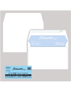 25 busteSILVER80 STRIP FSC®bianca internografata s/finestra114x162mm80gr Pigna E 0593013C6 Pigna Envelopes BUSTE COMMERCIALI