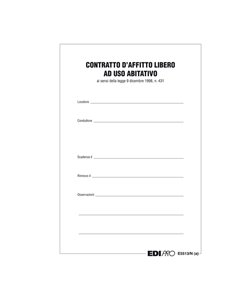 FASCICOLO CONTRATTO DI LOCAZIONE LIBERO 29,7X21 E5513N E5513N EDIPRO AZIENDE-CONTABILITA' GENERALE