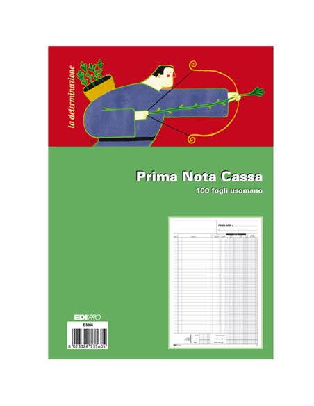 BLOCCO PRIMA NOTA CASSA 31x21cm 100FG USO MANO E5356 E5356 EDIPRO AZIENDE-CONTABILITA' GENERALE
