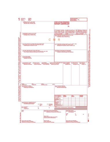 MODELLO CMR LETTERA VETTURA INTERNAZ. 5COPIE autoric 12"x24CM 100FG E0052BIS E0052BIS EDIPRO MAGAZZINO-TRASPORTI