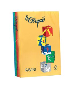 Carta LECIRQUE A4 160gr 250fg mix 5 colori intensi FAVINI A74X314 FAVINI COLORATA