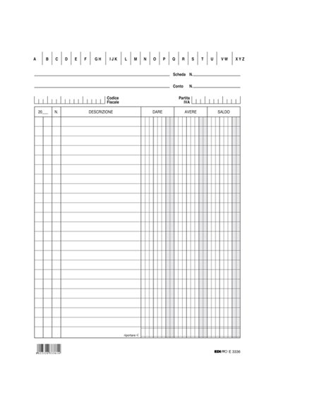 100 SCHEDE VERTICALE 21X15CM DARE/AVERE/SALDO E3336BL E3336BL EDIPRO SCHEDE-SCHEDARI