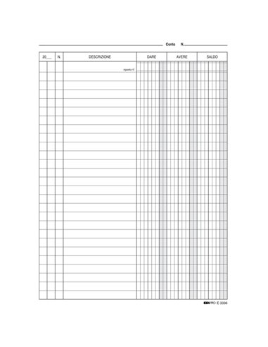 100 SCHEDE VERTICALE 21X15CM DARE/AVERE/SALDO E3336BL E3336BL EDIPRO SCHEDE-SCHEDARI