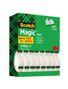 Promo pack 20+4 nastro adesivo Scotch® Magic™ 810 19mmx33mt 7100138956