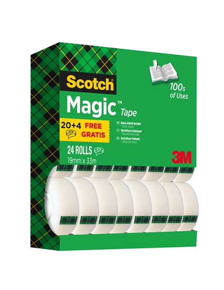 Promo pack 20+4 nastro adesivo Scotch® Magic™ 810 19mmx33mt 7100138956