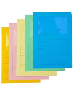 20 Cartelline a L c/finestra mix 5 colori 120gr Sintex Blasetti 576 BLASETTI CARTELLINE CON FINESTRA