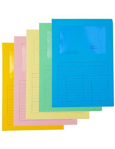 20 Cartelline a L c/finestra mix 5 colori 120gr Sintex Blasetti 576 BLASETTI CARTELLINE CON FINESTRA