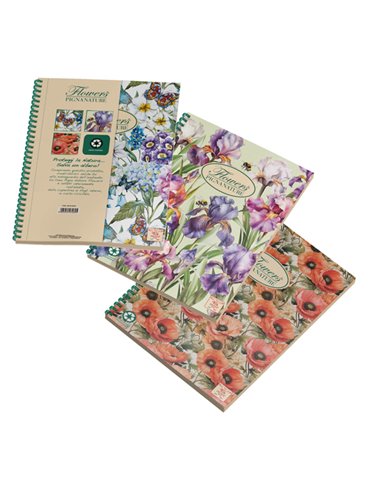 BLOCCO SPIRALE 232X297MM 5MM A4 80GR 120FG PIGNA NATURE FLOWERS 0215124T5