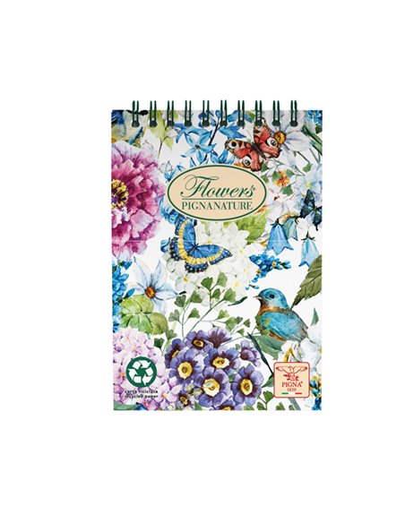 BLOCCO SPIRALE 5MM A5 80GR 50FG PIGNA NATURE FLOWERS 02221725M PIGNA QUADERNI SPIRALATI