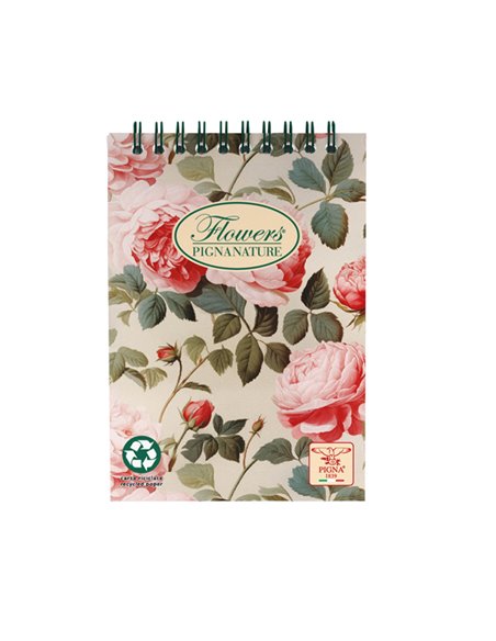 BLOCCO SPIRALE 5MM A5 80GR 50FG PIGNA NATURE FLOWERS 02221725M PIGNA QUADERNI SPIRALATI