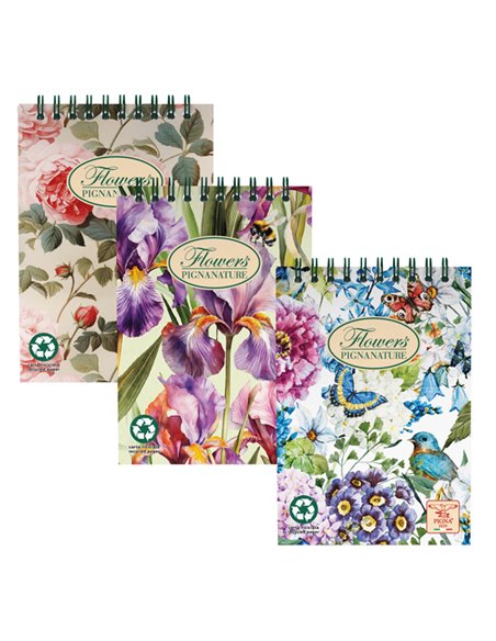 BLOCCO SPIRALE 5MM A6 80GR 50FG PIGNA NATURE FLOWERS 02221705M PIGNA QUADERNI SPIRALATI