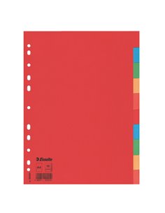 Separatore economy in cartoncino 160gr colorato 10 tasti A4 ESSELTE 100201 ESSELTE DIVISORI-SEPARATORI CON TASTI NEUTRI