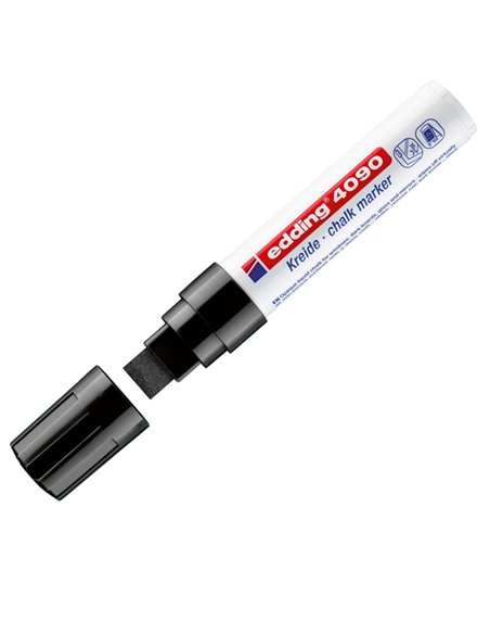 Marcatore EDDING 4090 punta scalpello gesso liquido nero E-4090 001 EDDING SPECIALI (CD-VETRO-TESSUTI-ECC.)