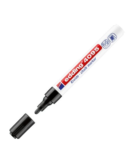 Marcatore EDDING 4095 punta conica gesso liquido nero E-4095 001 EDDING SPECIALI (CD-VETRO-TESSUTI-ECC.)