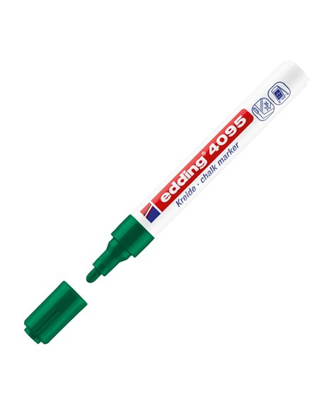 Marcatore EDDING 4095 punta conica gesso liquido verde E-4095 004 EDDING SPECIALI (CD-VETRO-TESSUTI-ECC.)