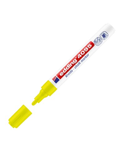 Marcatore EDDING 4095 punta conica gesso liquido giallo fluo E-4095 065 EDDING SPECIALI (CD-VETRO-TESSUTI-ECC.)