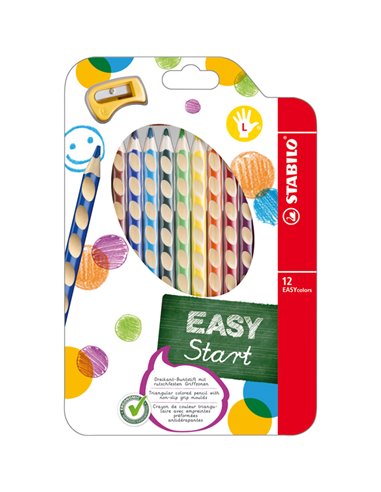ASTUCCIO 12 PASTELLI COLORATI EASYCOLOR per mancini STABILO 331/12