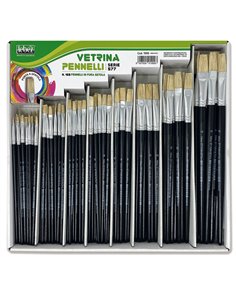 VETRINETTA 168 PENNELLI PUNTA PIATTA pura setola SERIE 577 LEBEZ 1999. LEBEZ ACCESSORI PITTURA