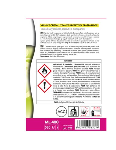 VERNICE SPRAY CRISTALLIZZANTE LACCATA UNIVERSALE 400ML 622 DECO 622 DECO VERNICI