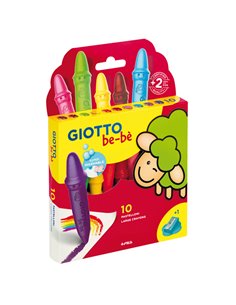 ASTUCCIO 10 SUPERPASTELLONI A CERA GIOTTO BEBE' F477900 GIOTTO BEBE PASTELLI A OLIO-CERA