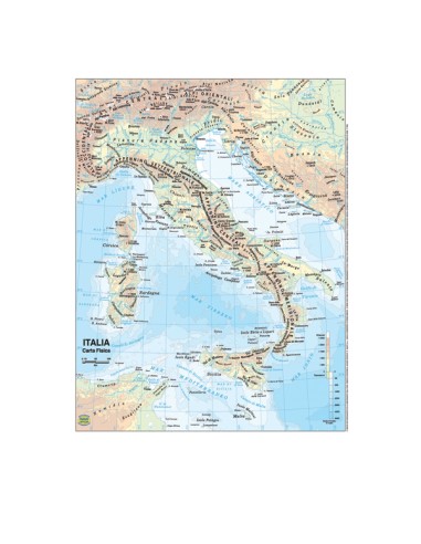 CARTA GEOGRAFICA SCOLASTICA PLASTIFICATA ITALIA 297X420MM BELLETTI BS01P BELLETTI CARTE GEOGRAFICHE MAGNETICHE E NON