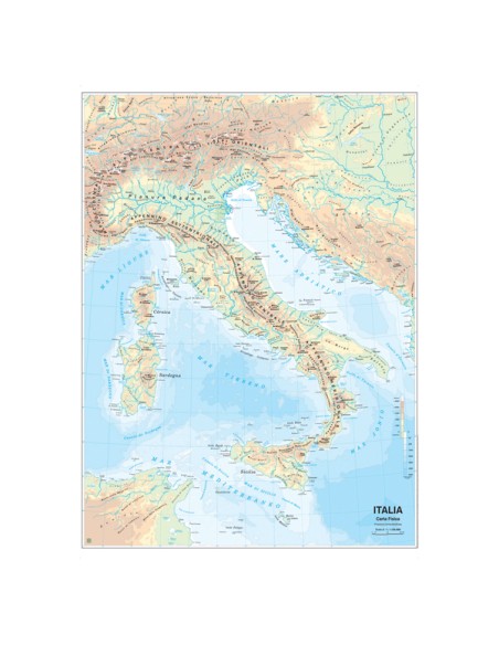 CARTA GEOGRAFICA SCOLASTICA MURALE ITALIA BELLETTI MS01PL/02 BELLETTI CARTE GEOGRAFICHE MAGNETICHE E NON