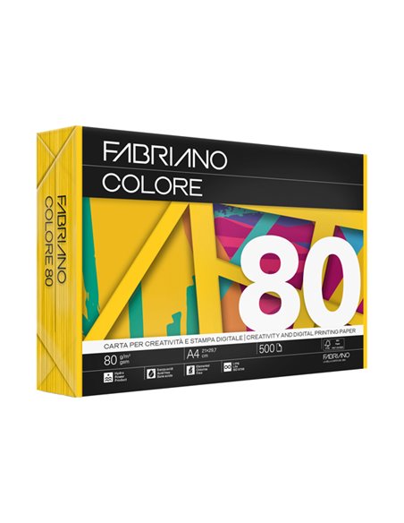 FabrianoColore A4 80GR 500FG COL.FORTI GIALLO 74621297